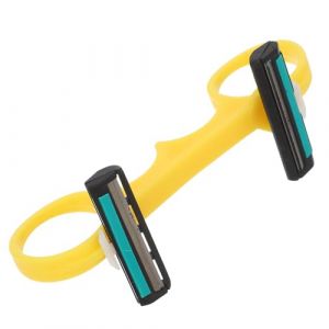 ELAYARD Tondeuse &agrave; Cheveux Chauve Double T&ecirc;te Lame D&eacute;tachable, Rasoir Corporel Manuel Jaune, Outil de Toilettage pour T&ecirc;te et Barbe, Rasoir de Voyage Compact pour Hommes, Nettoyage Facile (Heyyii, neuf)