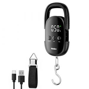 Meilen Pese Valise P&egrave;se Bagages, 50kg Balance Pesone de P&ecirc;che, avec poign&eacute;e dissimul&eacute;e, &eacute;cran LED, pour voyage, p&ecirc;che, cadeau pour homme, Noir (Meilen Life, neuf)