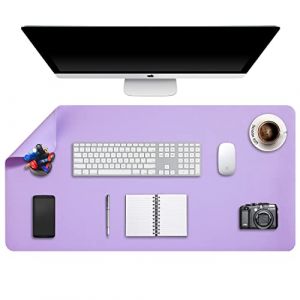 DOBAOJIA Sous-Main Bureau, Tapis de Bureau, Tapis de Clavier et Souris, Tapis de Portable, Pad Écriture, Mouse Pad XXL, pour Bureau/Maison/Gaming, Double Face en Cuir PU 90 x 43cm (Violet/Violet) (DOBAOJIA, neuf)