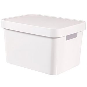 Curver 04743-N23-01 Infinity Bo&icirc;te &agrave; Rangement avec Couvercle Plastique Blanc 36,3 x 27 x 22,2 cm 17 L (EuroElectronics FR, neuf)