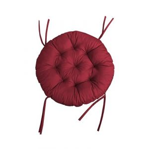 chilly pilley Coussin Rond Impermeable pour Papasan Fauteuil en Rougein Coussin De Fauteuil Jardin Coussin De Siège Matelassé avec Boucles (120cm, Rouge Foncé) (chillypilley, neuf)