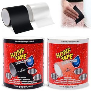 2PCS Scotch Etanche Eau Flex Tape, Colmateur de Fuite Piscine, Ruban Adhésif Réparation Piscine, Ruban Etancheite Plomberie, Ruban de Réparatio pour Piscine, Tente, Bâche, Gouttière (XINJIEMIN, neuf)
