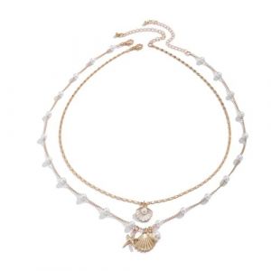 ZORVUJI Collier Coquillage Femme Choker Collier Bijoux Boho Collier Surfeur Collier d'&Eacute;t&eacute; Coquillages Blancs (MiaoWL, neuf)
