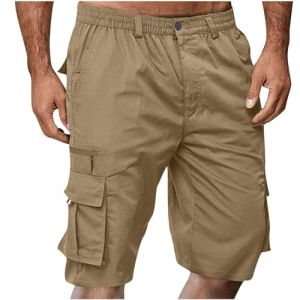 Shorts Et Bermudas Homme Taille Elastique Short Court avec Poches Casual Lâche Pantalon Court Baggy Bermuda Cargo Short De Travail Sport Jogging Slim Fit Militaire Pantalon Randonnée Outdoor Shorts (HAITAILIAN, neuf)