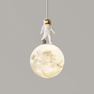 Moderne Lampe &agrave; Suspension Int&eacute;rieur Lustre Lampe de Plafond Suspendue &agrave; LED en Forme de Plan&egrave;te Astronaute Imprim&eacute;e en 3D pour Chambre Enfant Chambre de Gar&ccedil;on Chambre de Fille Chevet Maternelle (KUNLUNCHISHOP, neuf)