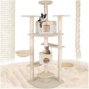 tectake&reg; Arbre &agrave; Chat XXL Griffoir pour Chat en sisal H201 cm, Maison pour Chats Accessoire Chats avec Grattoir Niche Couchage Hamac Panier Lit (Made4Home SAS, neuf)