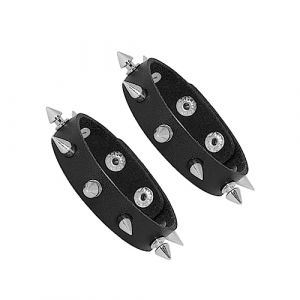 Manfnee Rivet Clous Bracelet à manchette Cuir PU Punk Rock Gothique Accessoire Motard Homme Femme (Manfnee, neuf)