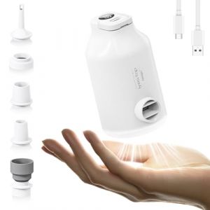 Pompe &agrave; Air Gonfleur &Eacute;lectrique avec Batterie pour Matelas Lits Gonflable, Sacs de Rangement sous Vide, 5 Buses & Lampe de Camping, Gonflage et D&eacute;gonflage Rapides, Portatif pour Bou&eacute;e Piscine (iyestop, neuf)