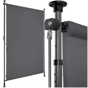tectake® Store banne sans Perçage Vertical avec Manivelle, Multi-Fonction Store Vertical Enroulable Brise Soleil Brise Vue Jardin Brise Vue Balcon Opaque en Acier laqué époxy - Noir, 100 x 310 cm (TECTAKE FRANCE SAS, neuf)