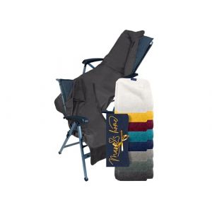 Marie´s Home Housse en tissu éponge - Pour chaise de jardin, chaise longue de jardin, 70 x 200 cm, pour chaise de camping, chaise pliante, sauna, chaise longue de plage, piscine - Anthracite (Varento 2, neuf)