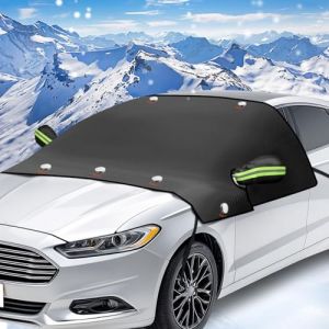 iZoeL Couverture Pare-Brise Voiture Grande Auto Couverture Magn&eacute;tique avec Housse Protection de R&eacute;troviseur Lat&eacute;ral Protection Hivernale Prot&egrave;ge Contre Vent Neige Poussi&egrave;re Givre Soleil - 225 x 164 cm (CrushOnu, neuf)
