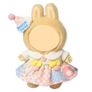 Vêtements labubu couleur crème glacée, 3 PCS Accessoires pour 10cm Poupées，1 chapeau d'anniversaire + 1 haut + 1 jupe porte-jarretelles(Ne Contient Pas de poupées) (SONG YANCHUN DE DIAN, neuf)