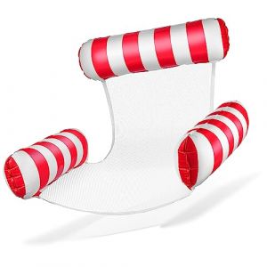 Balinco Matelas gonflable pour piscine, fauteuil gonflable, chaise aquatique avec dossier et accoudoirs, si&egrave;ge de natation, si&egrave;ge de piscine, chaise de soleil, chaise de relaxation d'eau, rouge et (Balinco, neuf)