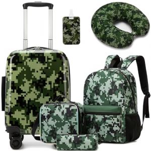 HTgroce Valise Enfant 16" et Sac &agrave; Dos, Bagage &agrave; Main pour Enfants Gar&ccedil;on, Cabine Enfant, Valise Enfant Roulette avec 4 Roues Pivotante &agrave; 360&deg; Bagages Enfant (Lldaily EUR, neuf)