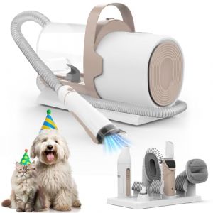 PG50 Plus Aspirateur de toilettage pour chien, tondeuse &agrave; ongles, gobelet &agrave; poussi&egrave;re de 2,5 L, 7 outils de toilettage 11 000 Pa pour chien pour toilettage des poils, aspirateur de toilettage pour (FRIENDLY CHOICES, neuf)