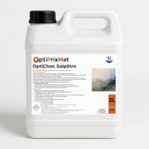 OPTICHOC SALP&Ecirc;TRE &ndash; Traitement Hydrofuge Anti-Salp&ecirc;tre Int&eacute;rieur/Ext&eacute;rieur &ndash; Stoppe l&rsquo;Humidit&eacute; et les Remont&eacute;es Capillaires &ndash; Pr&ecirc;t &agrave; l&rsquo;Emploi &ndash; Incolore et Inodore &ndash; Bidon 2L (&asymp;10 m&sup2;) (OPTIPRIXMAT, neuf)