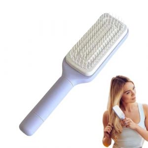 Brosse à cheveux - Brosse à cheveux avec poils rétractables - Brosse à cheveux sans tirer pour une structure de cheveux lisse - Brosse à cheveux antistatique avec poignée rotative pour homme - Brosse (ruiyuu, neuf)