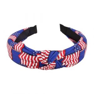 Saiyana Bandeaux patriotiques pour femmes avec drapeau &eacute;toil&eacute; rouge blanc bleu &eacute;toiles accessoires de cheveux pour le 4 juillet juillet (bleu) (longhukeji, neuf)