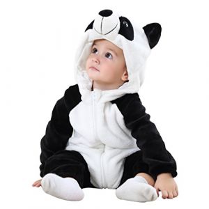 COOKY.D Bébé Filles Garçons Capuche Grenouillères Doux Flanelle Hiver Dessin Animé Pyjama de Combinaison pour 18-24 Mois, Panda (MICHLEY INTERNATIONAL, neuf)