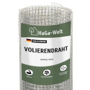 HaGa Grillage galvanis&eacute; pour voli&egrave;re - 1 m de large - Vendu au m&egrave;tre - Maille 6 x 6 mm - Grillage galvanis&eacute; pour voli&egrave;re &agrave; oiseaux, poulailler et enclos pour petits animaux - Fil inoxydable pour (HaGa-Welt, neuf)