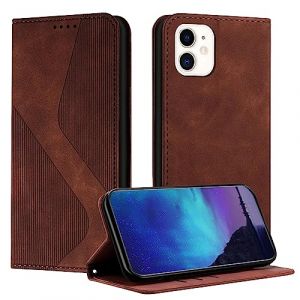Fatcatparadise Coque pour iPhone 12 Mini, Coque iPhone 12 Mini (5,4 Pouces), Housse en Cuir PU Pochette Portefeuille Rabat Clapet Case Porte Carte Magn&eacute;tique Etui de Protection Flip Case (Marron) (Oldwen, neuf)