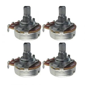 FLEOR 4 pièces Potentiomètre conique linéaire pleine taille B500K, pot de contrôle du Volume de tonalité de guitare avec baïonnette L15mm, arbre fendu moleté court (iknmusic-uk, neuf)