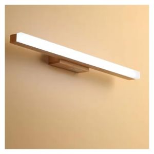 Applique Murale LED pour Miroir de Salle de Bain, Abat-Jour en Bois Naturel et Acrylique, luminaires d'int&eacute;rieur, Bureau d'&eacute;tude, Lecture, Lustre rectangulaire (miaoxiaopeng, neuf)