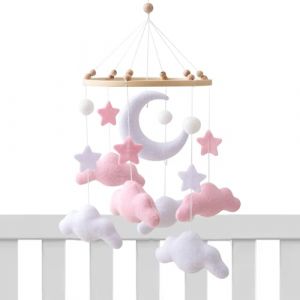 Jouet De Lit B&eacute;b&eacute; | Mobile Nuage en Felt pour Berceau - D&eacute;coration Apaisante Pour Chambre Nursing Fille Gar&ccedil;on Fille (QIQI-line, neuf)