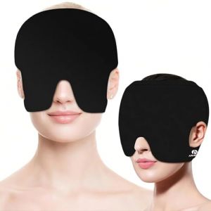 Apanphy Masque de Sommeil Rafraîchissant contre la Migraine avec Coussinets Gel 360°, Masque Oculaire 3-en-1 Chaud/Froid pour Maux de Tête, Stress & Troubles du Sommeil pour Femmes/Hommes (Noir) (Apanphy, neuf)
