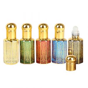 Dynaeuty Roll On Vide 12ml 5pcs Roll On Huile Essentielle Vide Bouteil Verre Flacon Roller Rechargeable, pour Parfums Aromath&eacute;rapie Massage Voyage#06 (TeencentsMallEU, neuf)