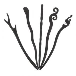 LIFKOME 5 pi&egrave;ces &Eacute;pingle Cheveux Chignon Bois Vintage Chinoise Handmade B&acirc;tons Pour Femmes Style Retro Accessoires Mode Bijoux T&ecirc;te Oriental (Yaeerang, neuf)