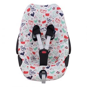 JYOKO Kids Housse pour siège Auto bébé en Coton Compatible avec Maxi COSI Pebble 360 Y FamilyFix 360 (Dino Party) (JYOKO, neuf)