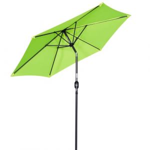 Angel Living Parasol de Jardin en Aluminium de 270cm, avec Mécanisme et Inclinaison, Parasol avec Mât de 38mm pour Plage Patio Jardin (Pomme Vert) (Angel Living Outdoor, neuf)