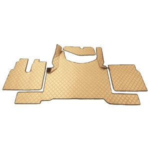 KRAM-TRUCK Tapis de Sol matelass&eacute;s Compatible avec Man TGX &agrave; partir de 2021 Automatique, Beige fonc&eacute;, &eacute;ponge en Cuir synth&eacute;tique 1 cm, Certificat d'hygi&egrave;ne, Housses de Confort (KRAM-TRUCK Poland, neuf)