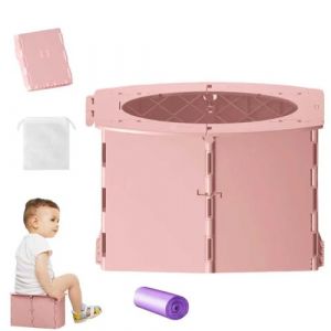 Pliante Toilettes Pour Enfants, Portable s&egrave;ge de pot pour voyage, Pot Bebe Toilette Pliable, Toilette Voiture Pliable pour Gar&ccedil;on et Fille, Livr&eacute; Avec Sacs Poubelles et Un Sac de Rangement (YuLing-EU, neuf)