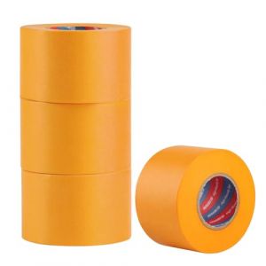 4 PcsRuban de Masquage Peinture Dor&eacute;, Masking Tape, 50 mm x 50 m Ruban Masquage Peinture Imperm&eacute;able, Ruban Adh&eacute;sif de Peintre Autocollant Professionnel pour Bords Travaux de Peintures D&eacute;coration (ShiFaKaKeJi, neuf)