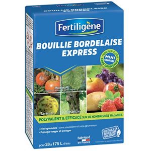 Fertiligène BOUG7N - Bouillie Bordelaise Granulés Solubles UAB 700 g - Polyvalent et Efficace sur Nombreuses Maladies - Protège verger et Potager - Mini granulés sans grumeaux - Frabriqué en France (Mhl CORP, neuf)