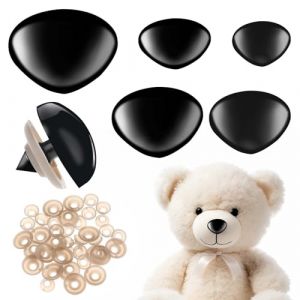 Giantree Lot de 100 nez de s&eacute;curit&eacute; pour animaux au crochet, 30/24/22/18/15 mm en plastique noir avec rondelles pour marionnettes (100 pi&egrave;ces, noir) (helpfu, neuf)