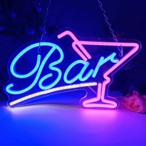 HSMHLYYB Enseigne Lumineuse Cocktail, BAR Neon Signs Enseigne Lumineuse Bar Enseigne Néon Bar Ouvert Enseigne Lumineuse au Néon LED USB Led Open pour Mur Fête Décor Bar Chambre Mariage (nanningshihaiguichengdianzishangwuyouyouxiangongsi, neuf)