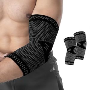 Tacitmeet Coudi&egrave;re Tendinite de Compression R&eacute;glable, Lot de 2 Coudiere Epicondylite, Tendinite Coude, Taille M, Noir, Manchon &Eacute;lastique pour Sport, Fitness, Tennis et Golf (YuXinHuaCai, neuf)