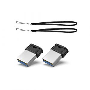 Cl&eacute; USB 32 Go 3.0 Ultra Mini, Lot de 2 Clef USB 32Go, Mini Cle USB Rapide, Pendrive 32 Go Stockage Externe Flash Drive &agrave; Haute Vitesse pour PC/TV/Autoradio (Noir, Lani&egrave;re est Inclus) (RAOYI GOOD USB, neuf)