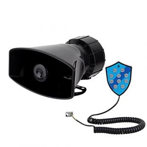 12V 100W 9 Tons Sir&egrave;ne de Police Amplificateur Alarme Voiture, Siren Alarm Car Siren Vehicle Horn with Mic Syst&egrave;me de haut-parleurs PA Amplificateur de son d'urgence (LncBocUK, neuf)