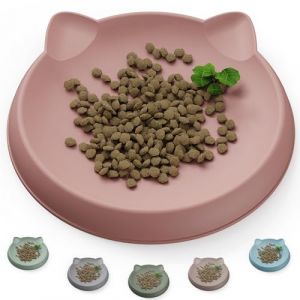 Wingcases Gamelle pour chat (1 pièce, 15 x 15 cm, corail) | Gamelle en silicone | Protection des poils de barbe de chat | Gamelle plate pour chat | Assiette large | Accessoires pour chat (Wingcase, neuf)