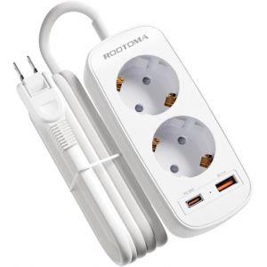 Adaptateur Prise Japon, 4 en 1 Adaptateur Japon avec 2 USB (PD20W/QC3.0), Double Prise pour Japon, Panama, Thaïlande, Viêt Nam, Taïwan, 1,5 M Câble, Type A (CWT-EU, neuf)