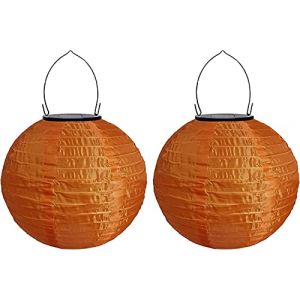 Youning Lampions d'ext&eacute;rieur r&eacute;sistants aux intemp&eacute;ries - Lanterne solaire LED &eacute;tanche &agrave; suspendre - 30 cm - Lanterne solaire pour l'ext&eacute;rieur - D&eacute;coration d'ext&eacute;rieur en nylon - Lanterne ronde - (ZDD123, neuf)