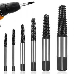 LQUYTA 6 Pièces Extracteur de Vis, Extracteur Vis Cassée, Extracteur de Boulon, Outil Professionnel en Acier Trempé pour Vis, Tuyaux et Boulons (CCtunCanton OÜ, neuf)
