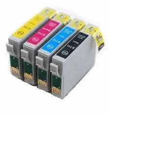 4 x Cartouches d'encre de rechange pour Epson T0711 T0712 T0713 T0714 Noir et Couleurs Haute Capacit&eacute; Puce derni&egrave;re g&eacute;n&eacute;ration pour EPSON BX 300F 310FN 610FW D 120 120 Pro 78 92 DX 4000 4050 44000 4450. 5000 5050 6000 6050 7000F 7400 7450 8400 8450 9400F