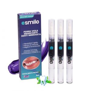 ESMILE Lot de 3 gels blanchissants dentaires avec pinceau 2 ml &ndash; Purple V34 &ndash; Blanchiment dentaire professionnel instantan&eacute; sans peroxyde pour des dents blanches (UPSHELL, neuf)