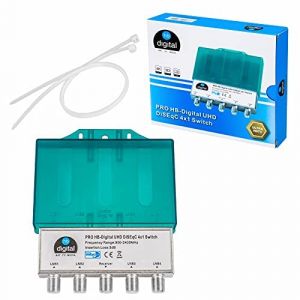 HB-DIGITAL DiseqC Commutateur avec bo&icirc;tier de protection contre les intemp&eacute;ries Full HDTV 3D 4K UHD (HB-DIGITAL, neuf)