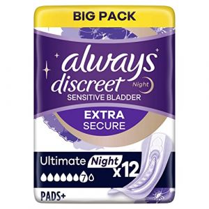 Always Discreet Plus Ultimate Night Lot de 12 protections fortes pour incontinence (KEMFITT, neuf)